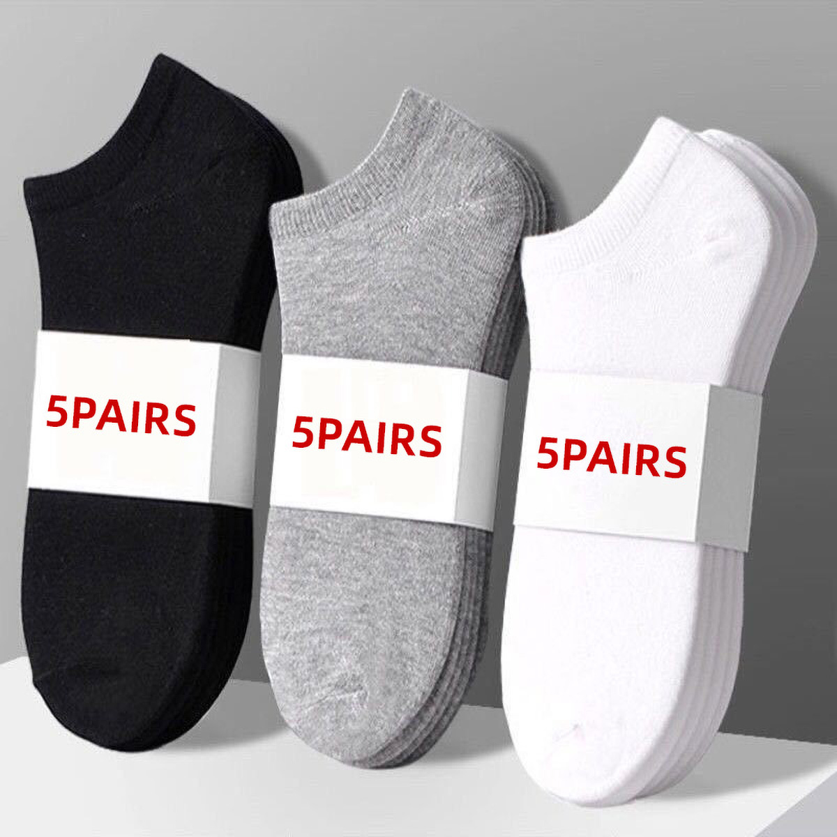 Women'S Ankle Accessories - 5 pares unissex casual cor lisa