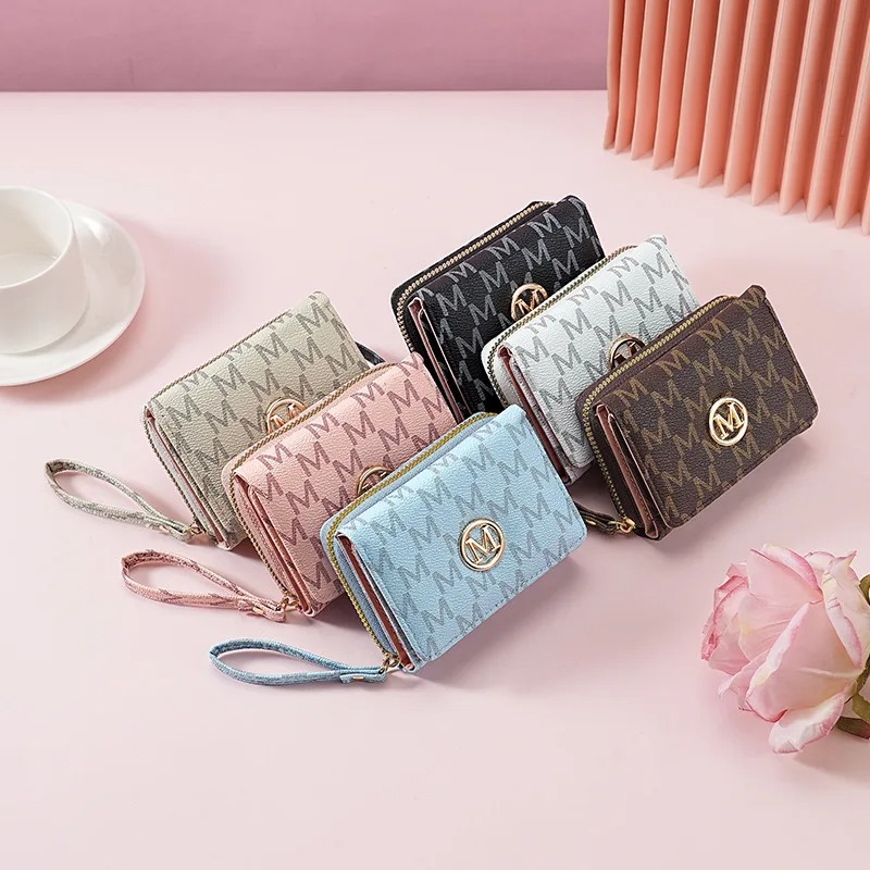 Women Accessories Bag - Carteira com Zíper Tripartido e Padrão
