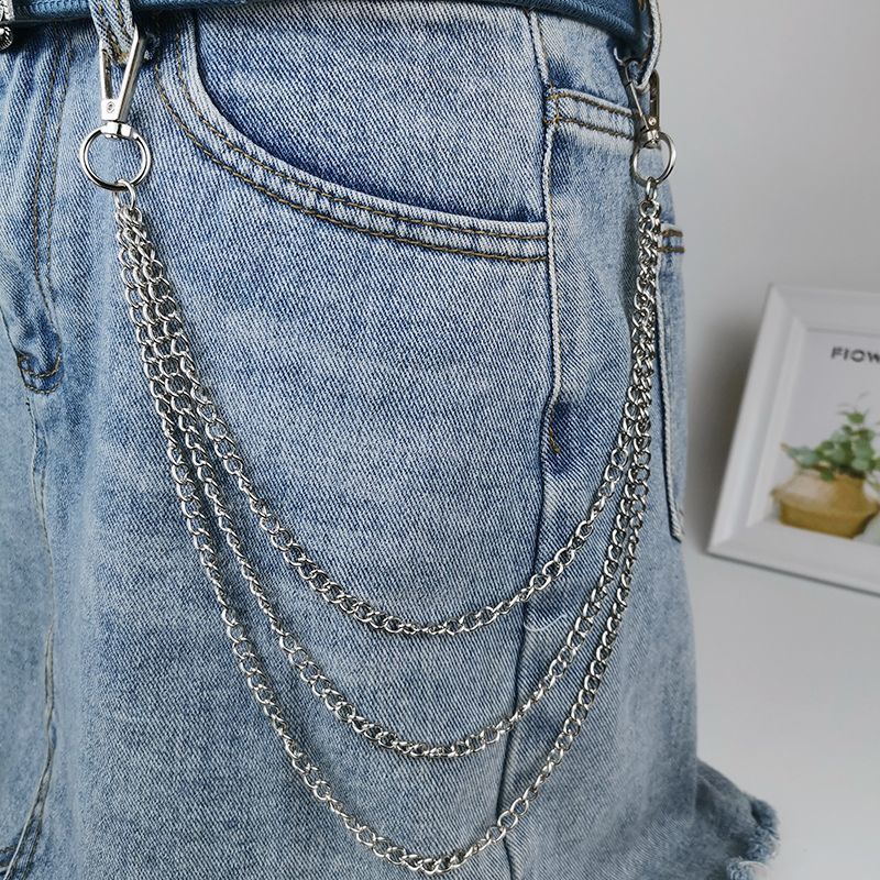Women'S Jeans Accessories Chain - Chaveiro de corrente em camadas de