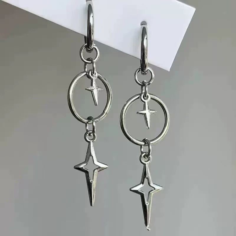 Women'S Accessories In The 90S - Personalizado punk cruz estrela pingente brincos