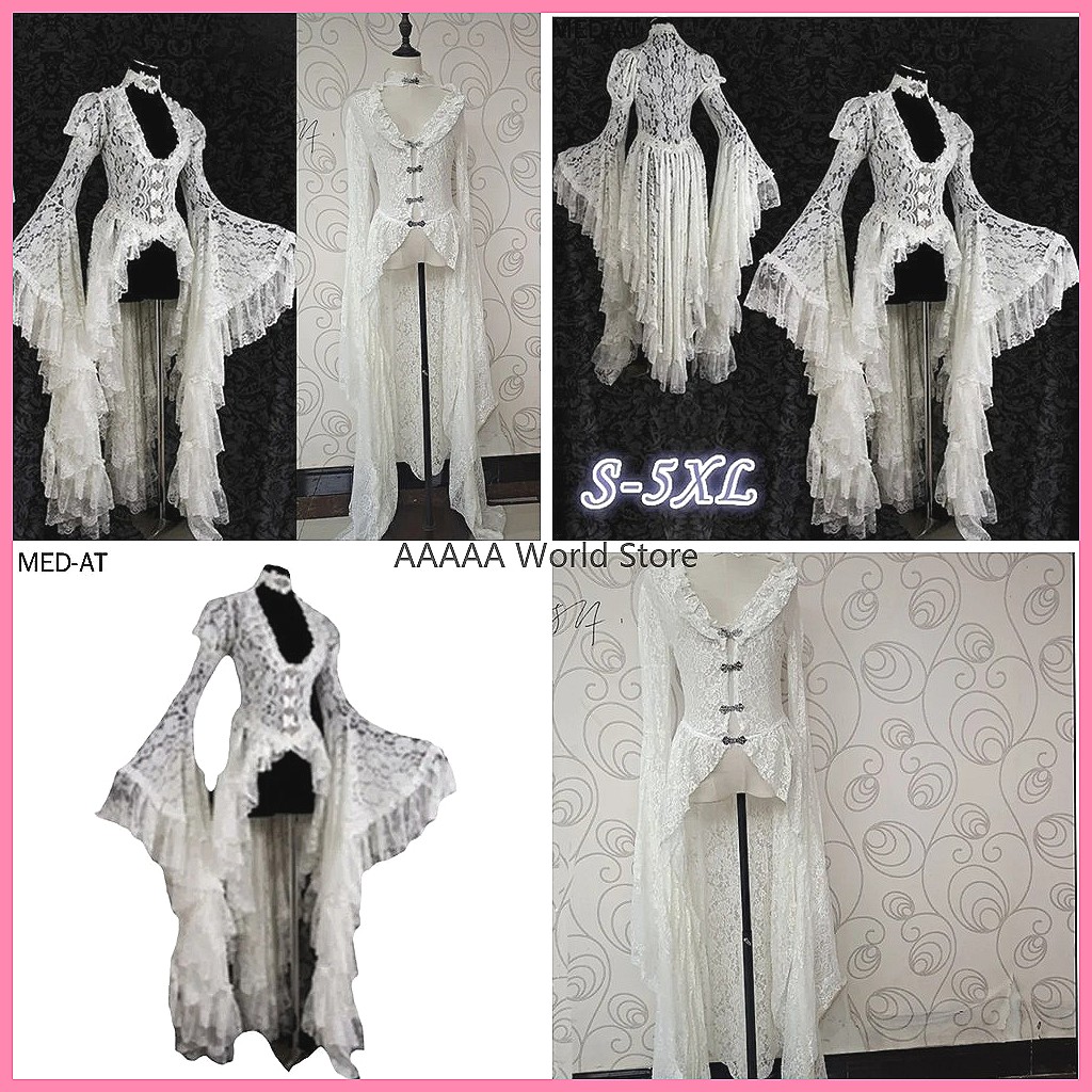 Women'S Accessories Louis Vuitton - Vestido Gótico Branco de Renda, Vestido