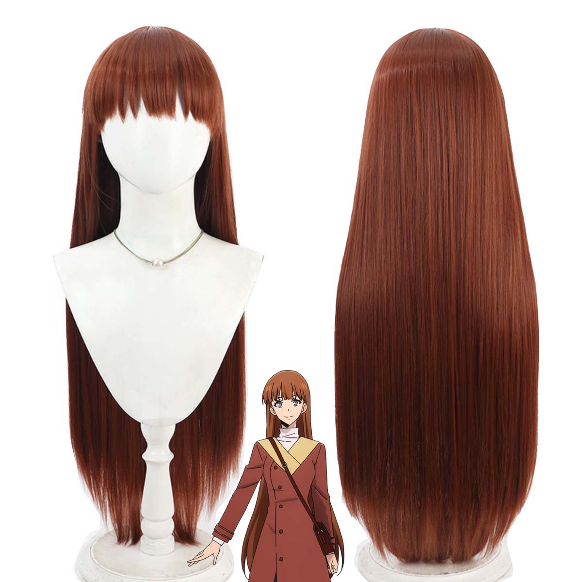 Queen Accessories Solo - Peruca de Cabelo Liso Longo Laranja