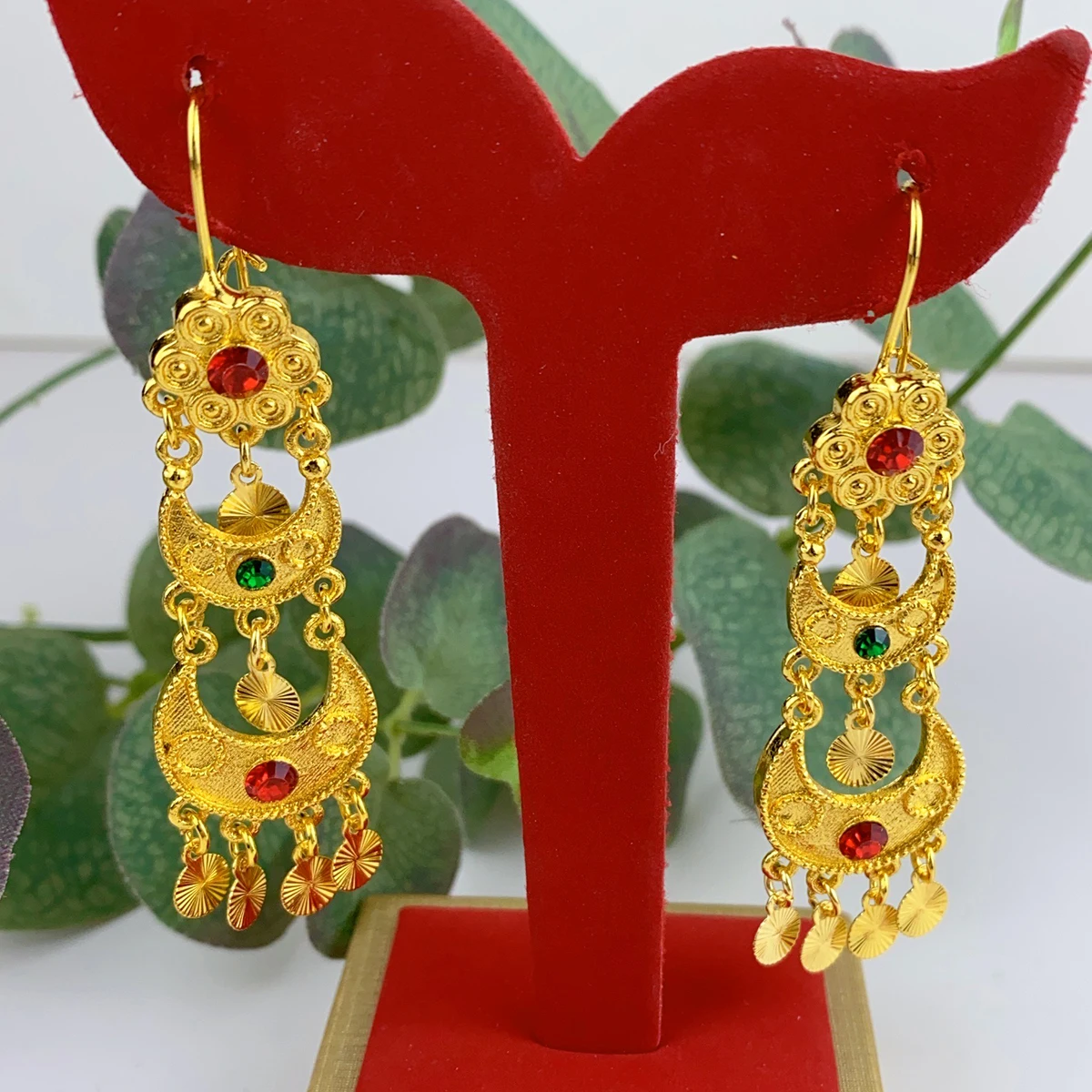 Brincos pendurados indianos, j - Women Accessories Dubai avaliação e preço
