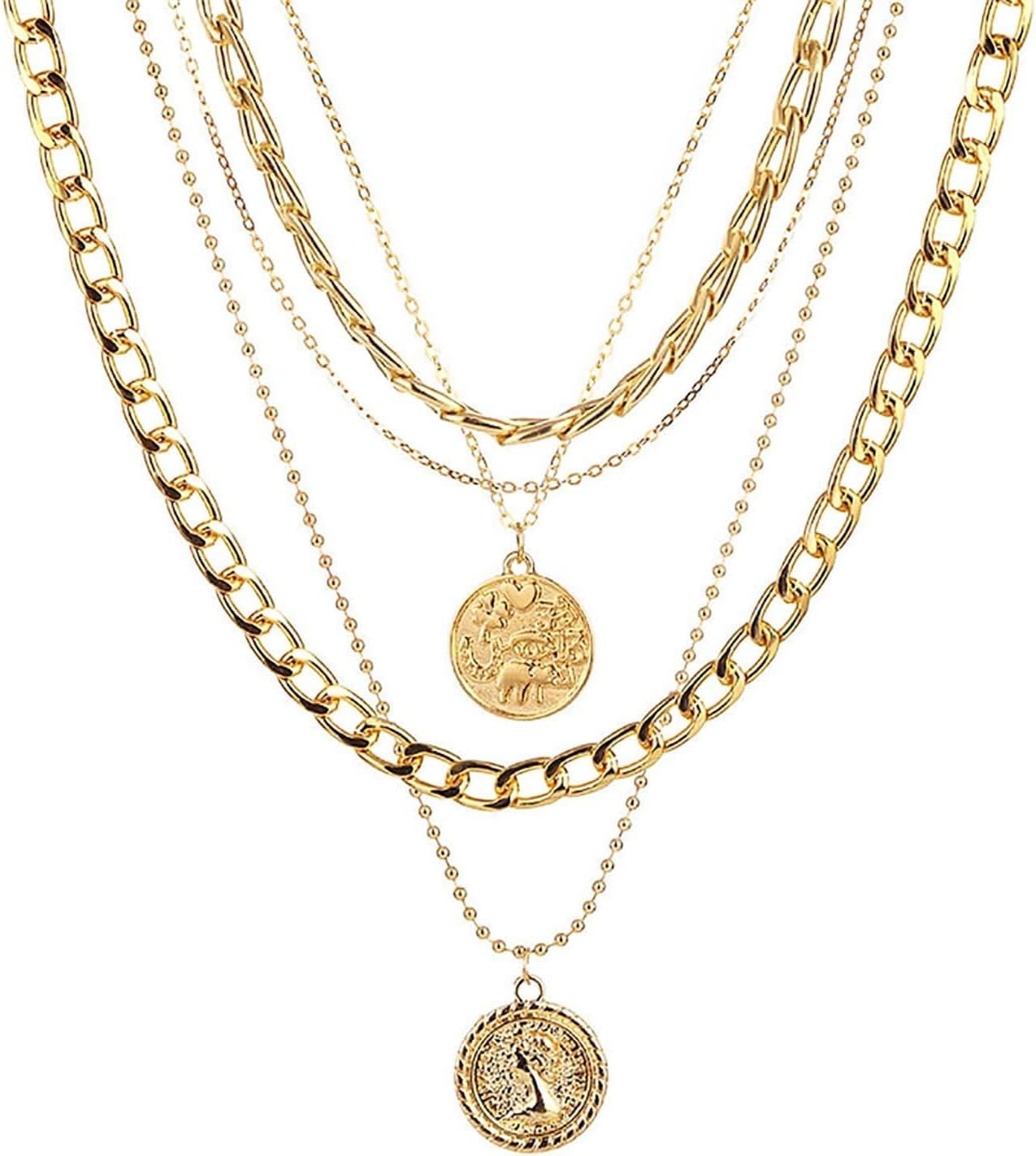 Colar pirata de ouro em camada - Women'S Accessories In The 90S avaliação e preço