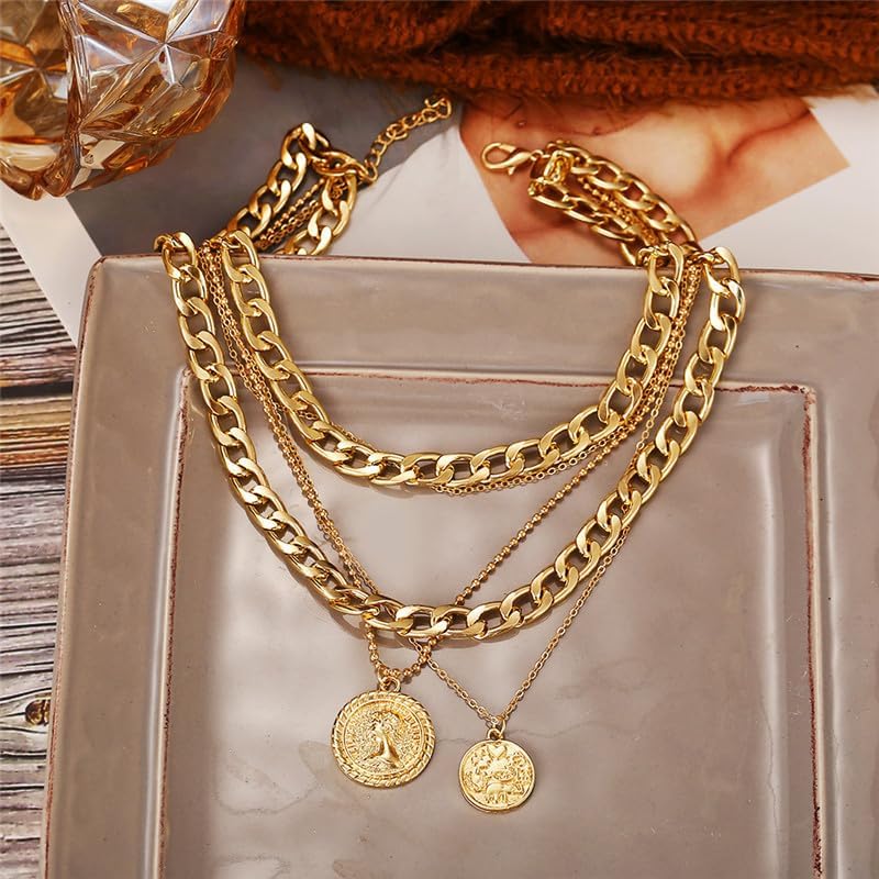 Colar pirata de ouro em camada - Women'S Accessories In The 90S avaliação e preço