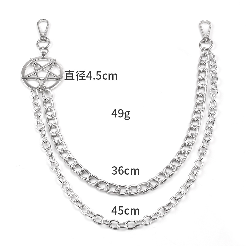 Chaveiros de pentagrama com co - Women'S Jeans Accessories Chain avaliação e preço
