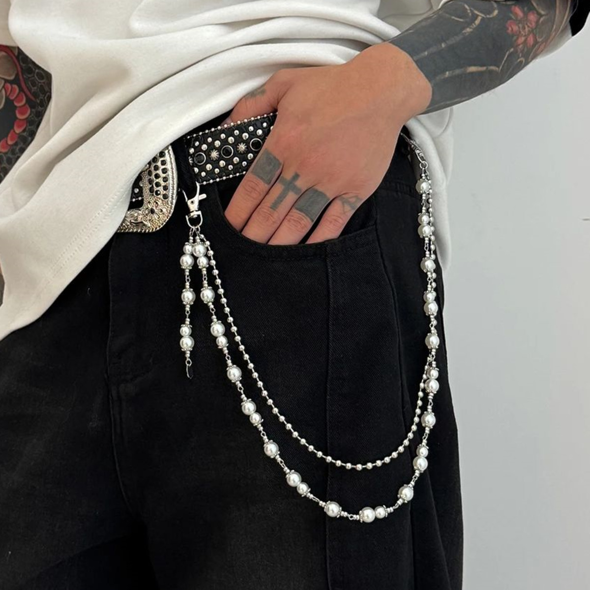 Ingemark 2025 moda única imita - Women'S Jeans Accessories Chain avaliação e preço