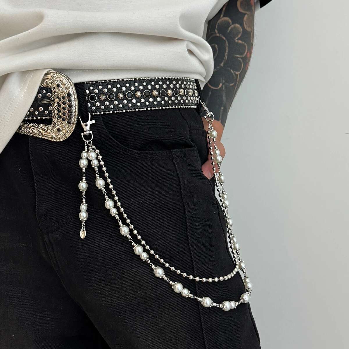 Ingemark 2025 moda única imita - Women'S Jeans Accessories Chain avaliação e preço