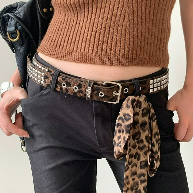 Cinto Y2K com Rebites de Leopa - Women'S Jeans Accessories Chain avaliação e preço