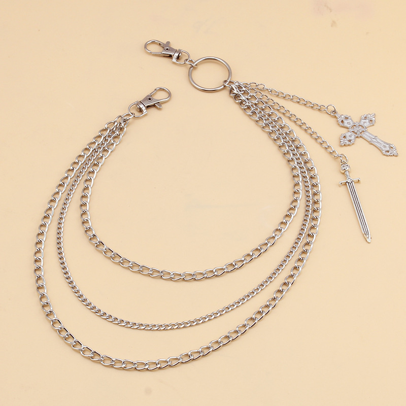 Hip hop crânio cruz calças cin - Women'S Jeans Accessories Chain avaliação e preço
